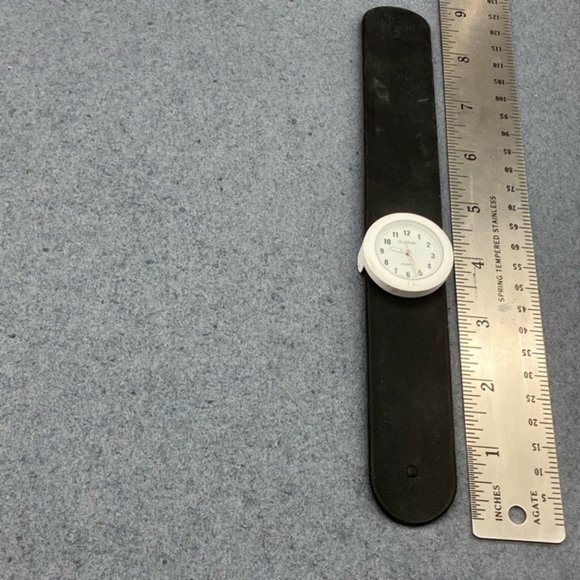 Sophie Slap Watch As Is Black White Silicone Quartz Retro Prop 80s 90s Y2K Prop - Picture 5 of 8